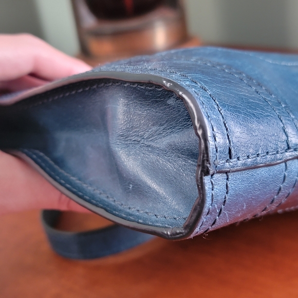 NWT Frye Melissa Zip Crossbody Peacock Teal Leather Bag - Picture 10 of 15